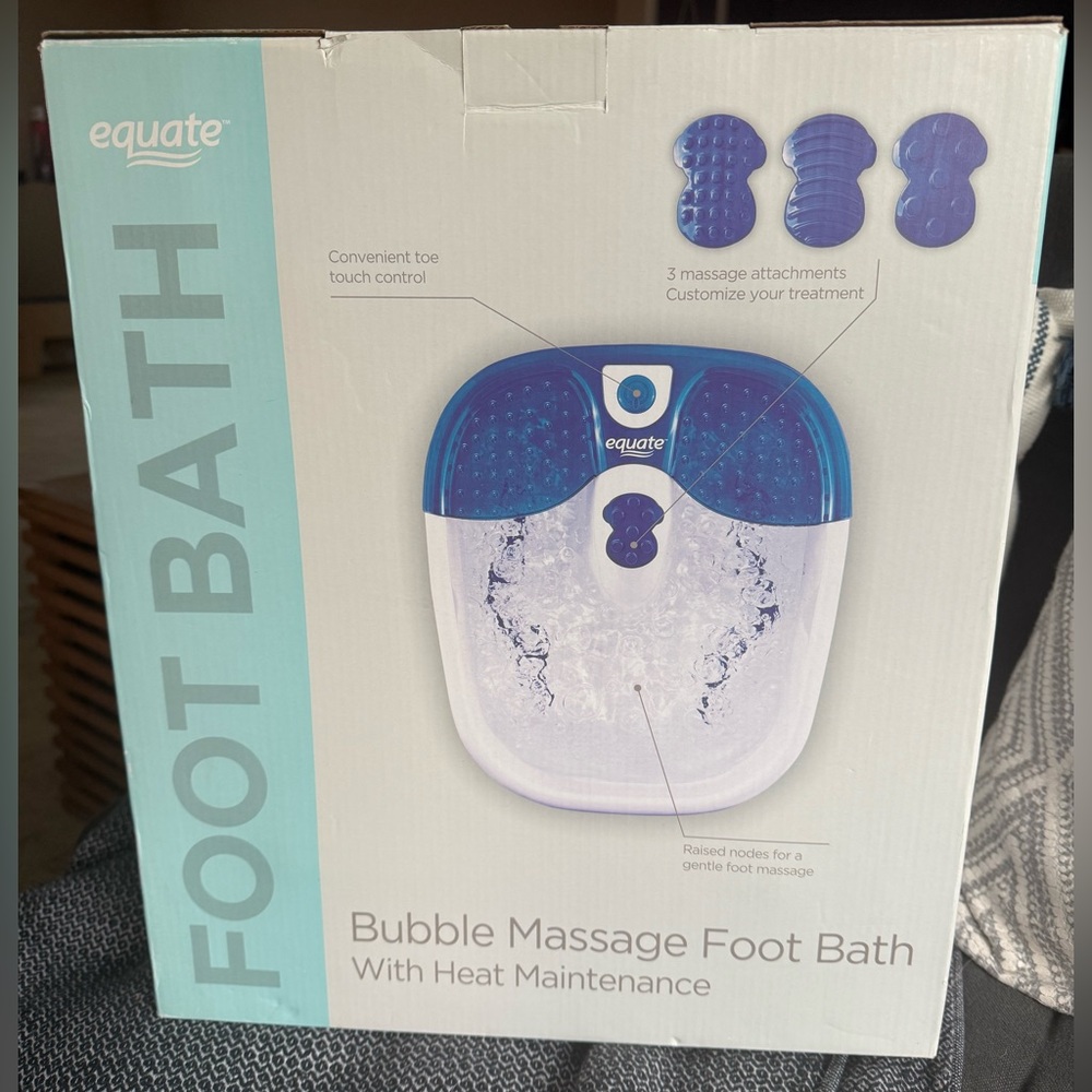 Equate Blue and White Foot Spa with Heat Maintenance